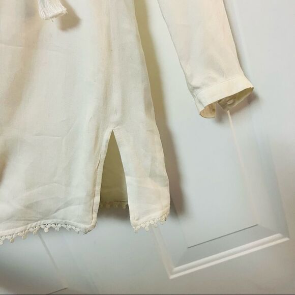 NEW Jetset Diaries Dynasty Ivory Black Embroidered Tunic Mini Dress Coverup S - Picture 5 of 12